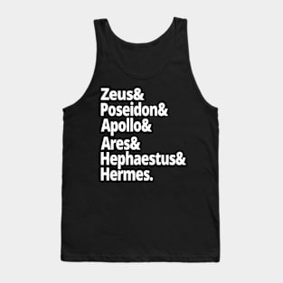 Greek Mythology Zeus Poseidon Apollo Ares Hephaestus Hermes Greek Myths Tank Top